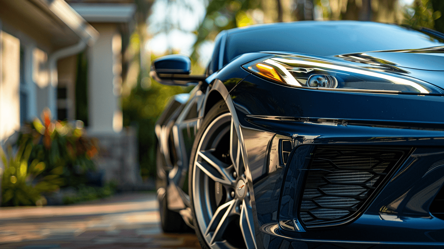 Mobile auto detailing service in Rancho Cordova CA featuring freshly polished luxury car exterior